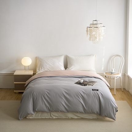 91家纺网 家纺一手货源 找家纺 （总）凯磊 2024新款高支高密.纯色拼色星漫单被套