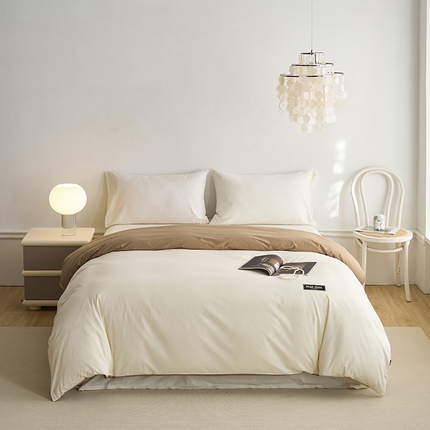 91家纺网 家纺一手货源 找家纺 （总）凯磊 2024新款高支高密.纯色拼色星漫单被套