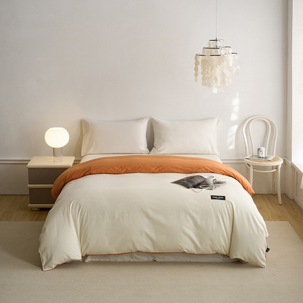 91家纺网 家纺一手货源 找家纺 （总）凯磊 2024新款高支高密.纯色拼色星漫单被套