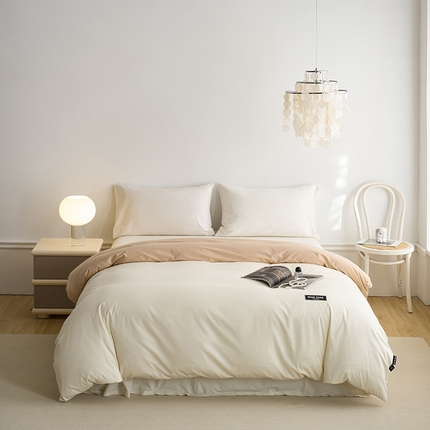 91家纺网 家纺一手货源 找家纺 （总）凯磊 2024新款高支高密.纯色拼色星漫单被套