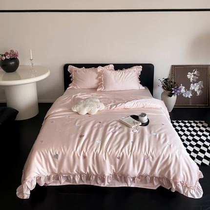 91家纺网 家纺一手货源 找家纺 （总）MIU缪家居 2024新款100支天丝棉四件套-怦然心动 