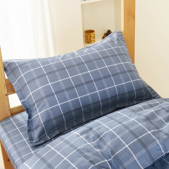 91家纺网 家纺一手货源 找家纺 茗婷家纺 2025款13372纯棉学生宿舍上下铺三六件套 艾伦~蓝