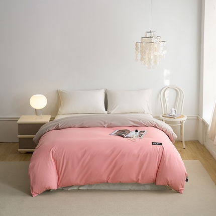 91家纺网 家纺一手货源 找家纺 （总）凯磊 2024新款高支高密.纯色拼色星漫单被套