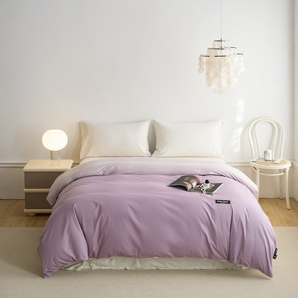 91家纺网 家纺一手货源 找家纺 （总）凯磊 2024新款高支高密.纯色拼色星漫单被套