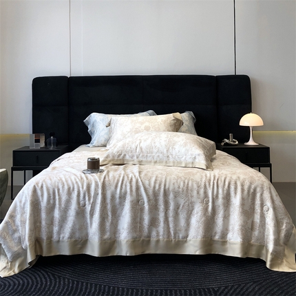 太古汇家居 2024新款60兰精天丝专版数码印花 夏被-伊丽莎-卡其