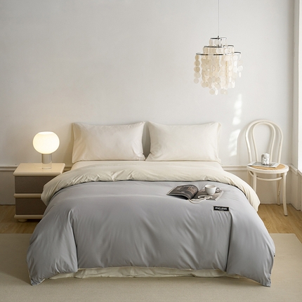 91家纺网 家纺一手货源 找家纺 （总）凯磊 2024新款高支高密.纯色拼色星漫单被套