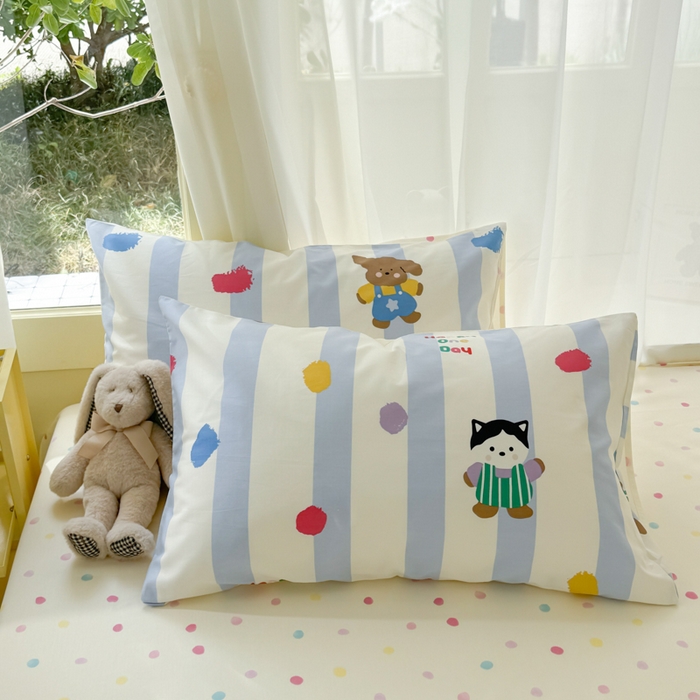 91家纺网 家纺一手货源 找家纺 呗旺鹿 2024新款小清新13372全棉四件套纯棉四件套学生三件套 糖果