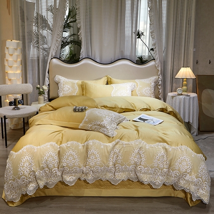 罗艺轩 2024新款贡缎夹棉床盖--四件套（控价249元起） 简爱-安迪金