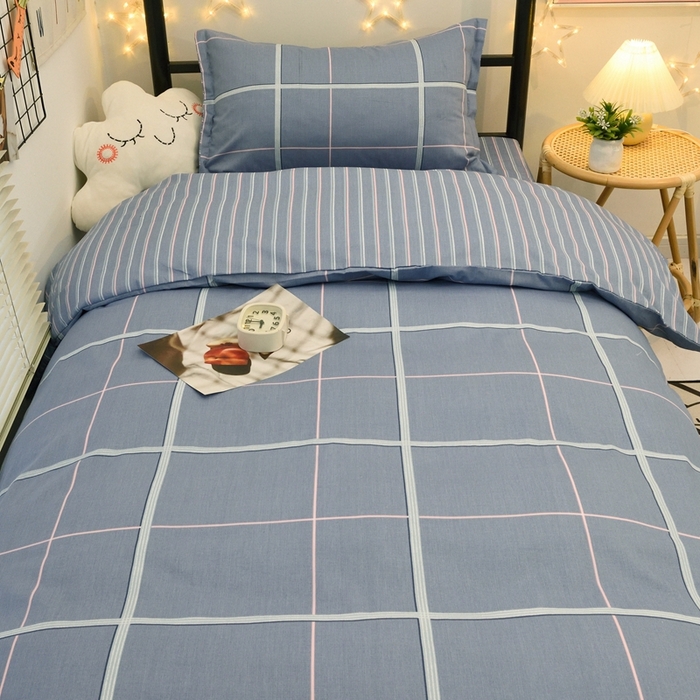 91家纺网 家纺一手货源 找家纺 茗婷家纺 2025款13372纯棉学生宿舍上下铺三六件套 简美