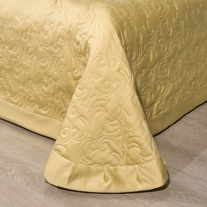 91家纺网 家纺一手货源 找家纺 罗艺轩 2024新款贡缎夹棉床盖--三件套（控价110元起） 简爱-安迪金