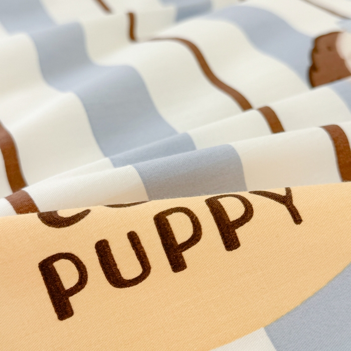 91家纺网 家纺一手货源 找家纺 呗旺鹿 2024新款小清新13372全棉四件套纯棉四件套学生三件套 竖条可可