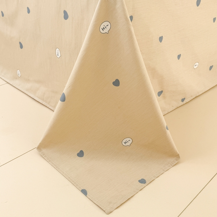 91家纺网 家纺一手货源 找家纺 呗旺鹿 2024新款小清新13372全棉四件套纯棉四件套学生三件套 竖条可可