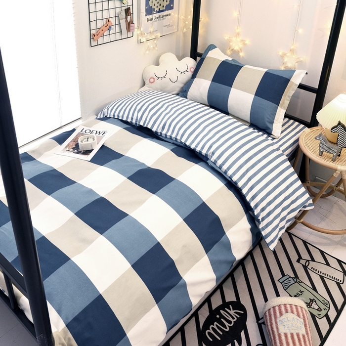 91家纺网 家纺一手货源 找家纺 茗婷家纺 2025款13372纯棉学生宿舍上下铺三六件套 都市柔情