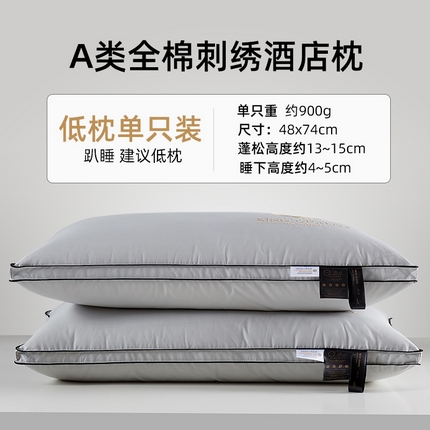 91家纺网 家纺一手货源 找家纺 （总）乐可 2024新款A类全棉刺绣酒店枕 枕头枕芯