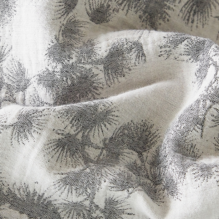 91家纺网 家纺一手货源 找家纺 千朵森 2024新款水洗棉色织提花四件套 风格一 叶语