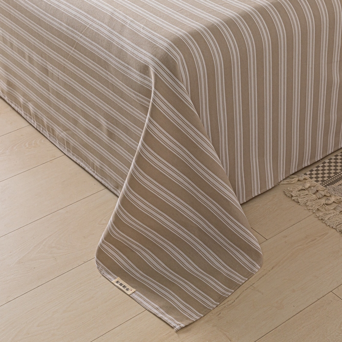 91家纺网 家纺一手货源 找家纺 航途席业 2025新款老粗布床单系列 简约生活咖