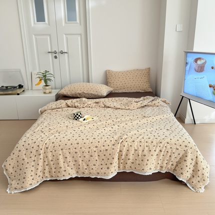 91家纺网 家纺一手货源 找家纺 （总）山舍家居 2024新款全棉皱皱纱夏被四件套