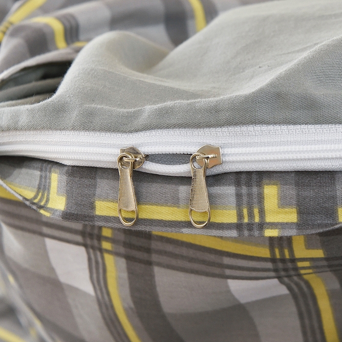 91家纺网 家纺一手货源 找家纺 茗婷家纺 2025款13372纯棉学生宿舍上下铺三六件套 简格~灰