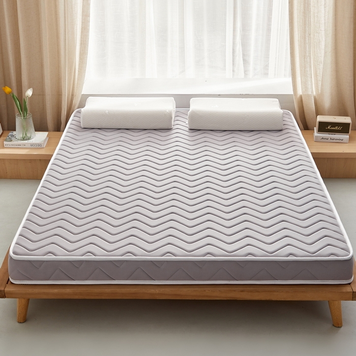 91家纺网 家纺一手货源 找家纺 祁恋婷 2024新款牛奶丝乳胶加记忆棉加棕床垫【床垫遮盖物】 曲线-灰 海绵款