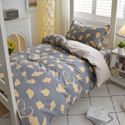 91家纺网 家纺一手货源 找家纺 （总）茗婷家纺 2025款13372纯棉全棉宿舍上下铺学生三件套六件套