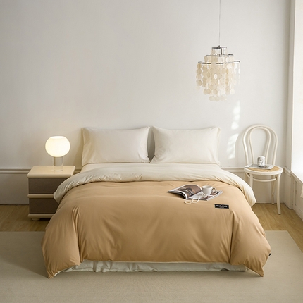 91家纺网 家纺一手货源 找家纺 （总）凯磊 2024新款高支高密.纯色拼色星漫单被套