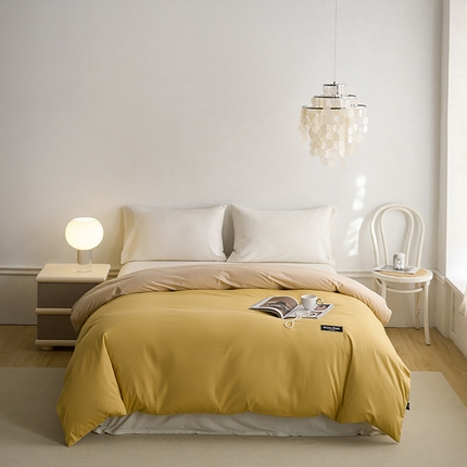 91家纺网 家纺一手货源 找家纺 （总）凯磊 2024新款高支高密.纯色拼色星漫单被套