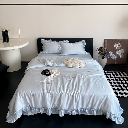 91家纺网 家纺一手货源 找家纺 （总）MIU缪家居 2024新款100支天丝棉四件套-怦然心动 