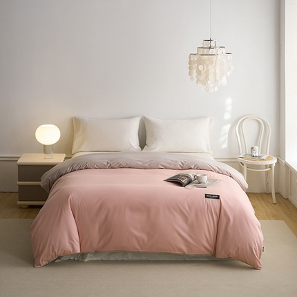 91家纺网 家纺一手货源 找家纺 （总）凯磊 2024新款高支高密.纯色拼色星漫单被套