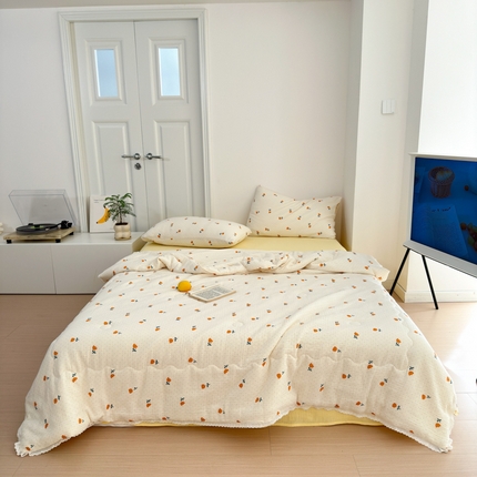 91家纺网 家纺一手货源 找家纺 （总）山舍家居 2024新款全棉皱皱纱夏被四件套