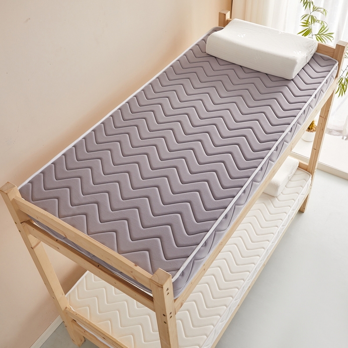 91家纺网 家纺一手货源 找家纺 祁恋婷 2024新款牛奶丝乳胶加记忆棉加棕-学生床垫【床垫遮盖物】 曲线-灰 棕垫款