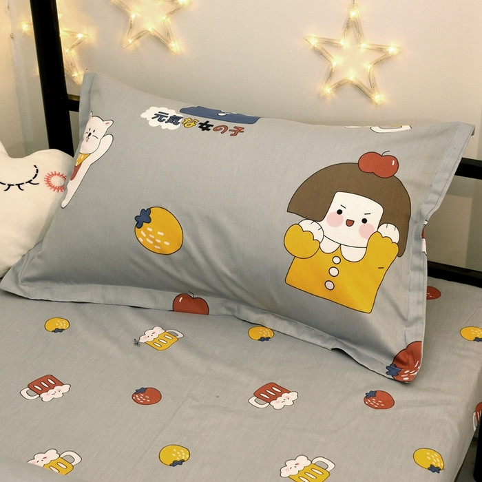 91家纺网 家纺一手货源 找家纺 茗婷家纺 2025款13372纯棉学生宿舍上下铺三六件套 奇妙世界.灰