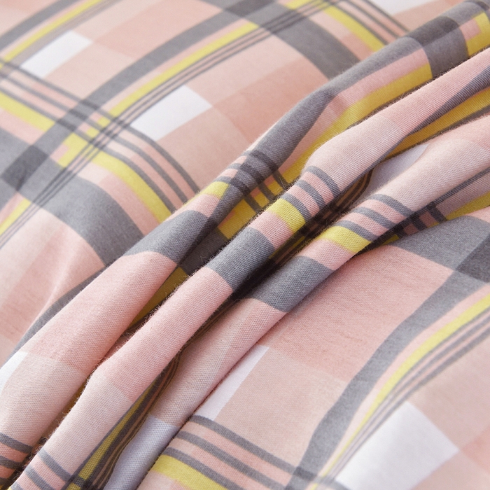 91家纺网 家纺一手货源 找家纺 茗婷家纺 2025款13372纯棉学生宿舍上下铺三六件套 简格~粉