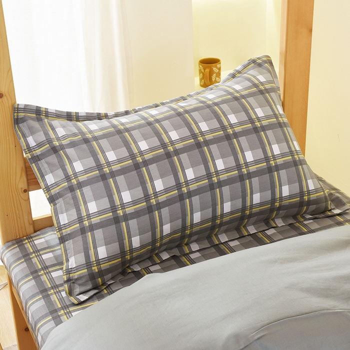 91家纺网 家纺一手货源 找家纺 茗婷家纺 2025款13372纯棉学生宿舍上下铺三六件套 简格~灰