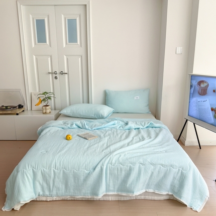 91家纺网 家纺一手货源 找家纺 （总）山舍家居 2024新款全棉皱皱纱夏被四件套