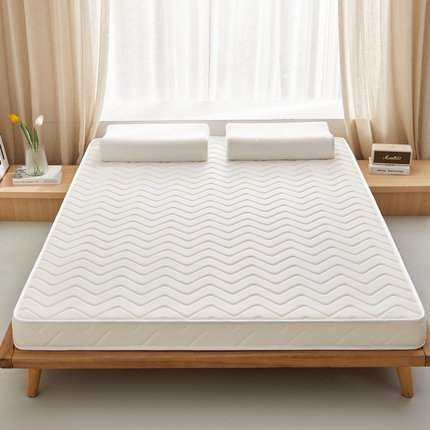 91家纺网 家纺一手货源 找家纺 祁恋婷 2024新款牛奶丝乳胶加记忆棉加棕床垫【床垫遮盖物】 曲线-白 海绵款