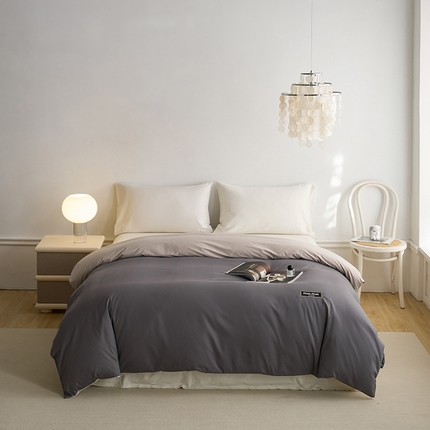 91家纺网 家纺一手货源 找家纺 （总）凯磊 2024新款高支高密.纯色拼色星漫单被套