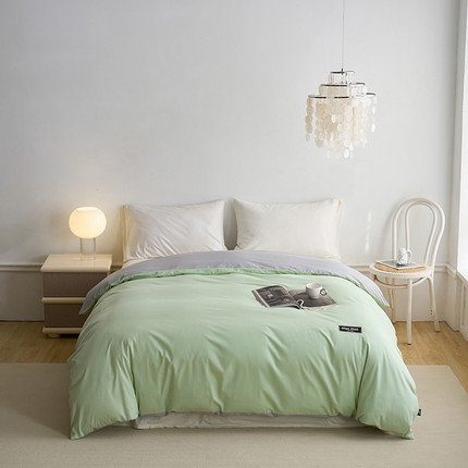 91家纺网 家纺一手货源 找家纺 （总）凯磊 2024新款高支高密.纯色拼色星漫单被套