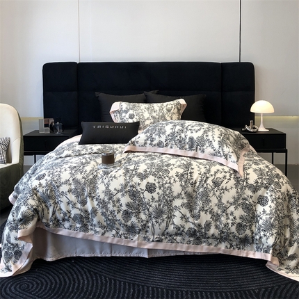 太古汇家居 2024新款60兰精天丝专版数码印花 天丝伊丽莎-粉