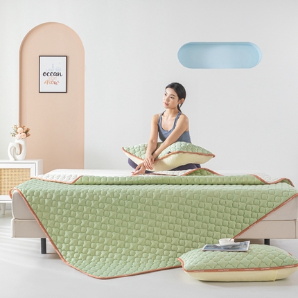 91家纺网 家纺一手货源 找家纺 好眠好梦家纺 2024新款硅胶软席爱琴海系列-床单款 抹茶绿