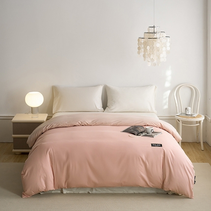 91家纺网 家纺一手货源 找家纺 （总）凯磊 2024新款高支高密.纯色拼色星漫单被套