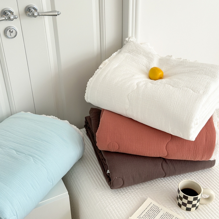 91家纺网 家纺一手货源 找家纺 （总）山舍家居 2024新款全棉皱皱纱夏被四件套