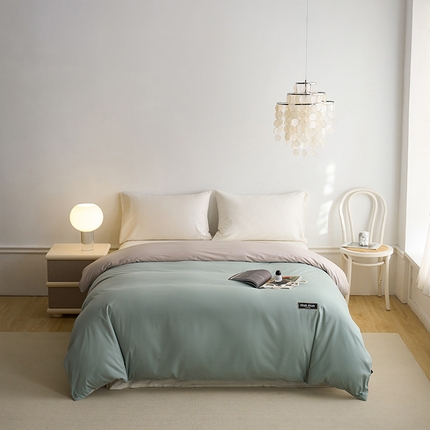 91家纺网 家纺一手货源 找家纺 （总）凯磊 2024新款高支高密.纯色拼色星漫单被套