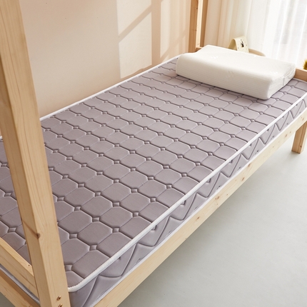 91家纺网 家纺一手货源 找家纺 祁恋婷 2024新款牛奶丝乳胶加记忆棉加棕-学生床垫【床垫遮盖物】 面包格灰 棕垫款