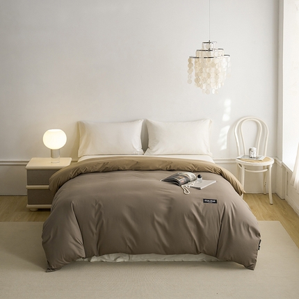 91家纺网 家纺一手货源 找家纺 （总）凯磊 2024新款高支高密.纯色拼色星漫单被套