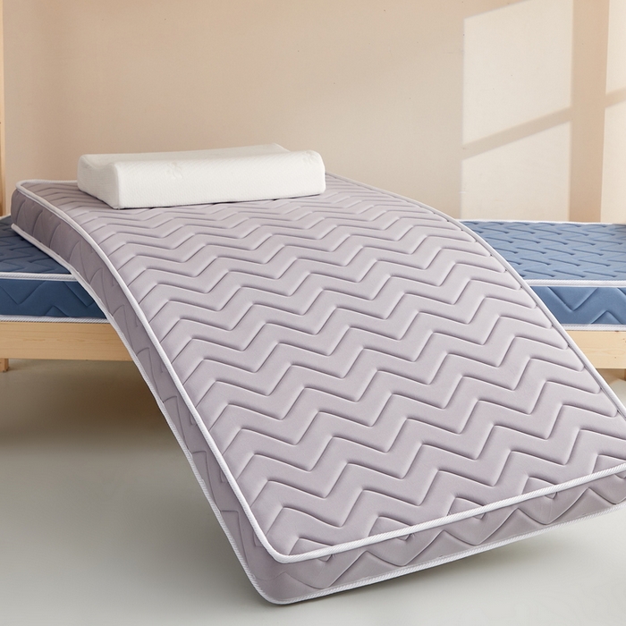 91家纺网 家纺一手货源 找家纺 祁恋婷 2024新款牛奶丝乳胶加记忆棉加棕-学生床垫【床垫遮盖物】 曲线-灰 海绵款