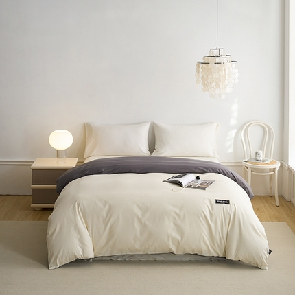 91家纺网 家纺一手货源 找家纺 （总）凯磊 2024新款高支高密.纯色拼色星漫单被套