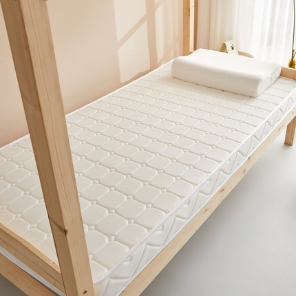 祁恋婷 2024新款牛奶丝乳胶加记忆棉加棕-学生床垫【床垫遮盖物】 面包格白 海绵款