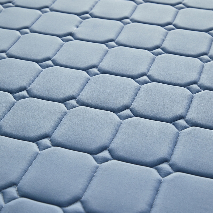 91家纺网 家纺一手货源 找家纺 祁恋婷 2024新款牛奶丝乳胶加记忆棉加棕床垫【床垫遮盖物】 面包格-蓝 海绵款