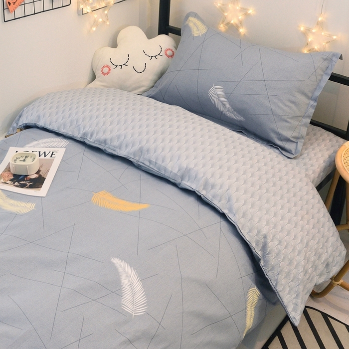 91家纺网 家纺一手货源 找家纺 茗婷家纺 2025款13372纯棉学生宿舍上下铺三六件套 轻羽