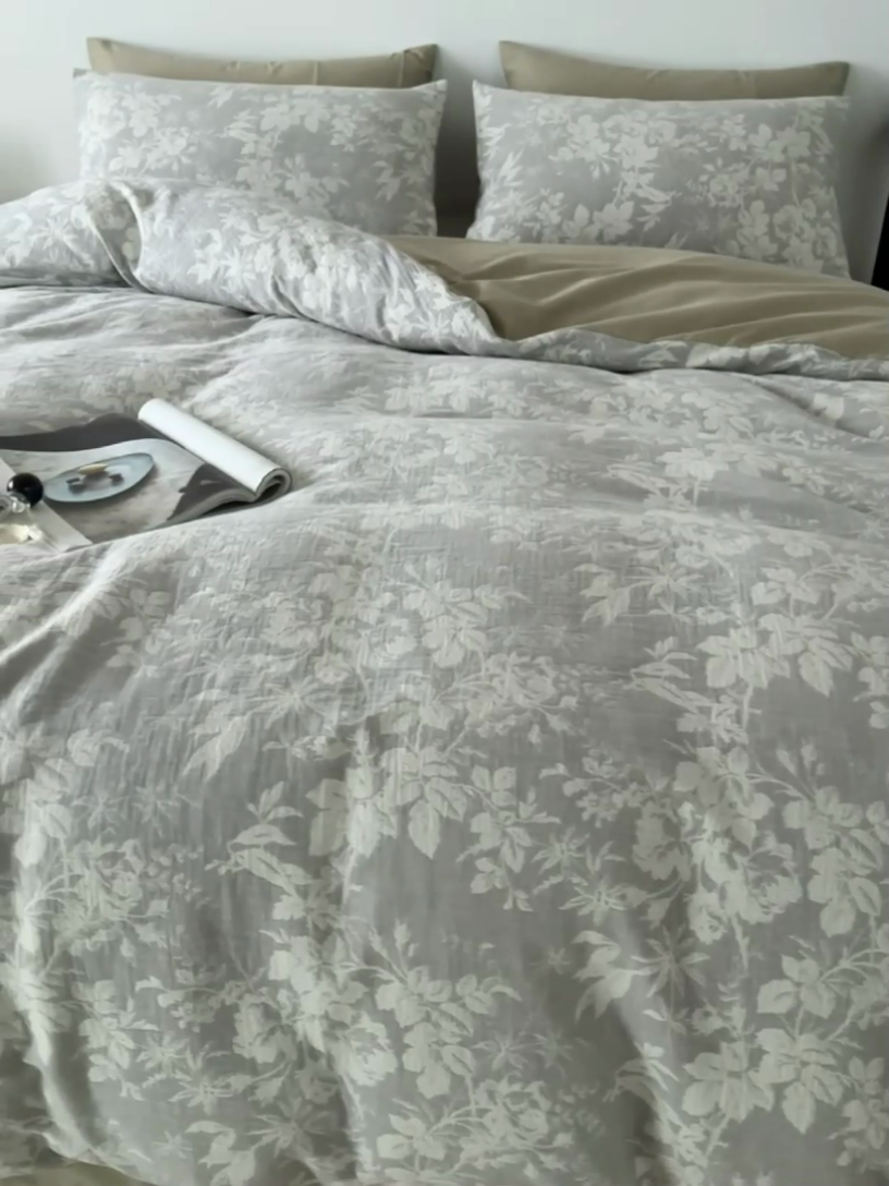 91家纺网 家纺一手货源 找家纺 （总）千朵森 2024新款水洗棉色织提花四件套 风格一